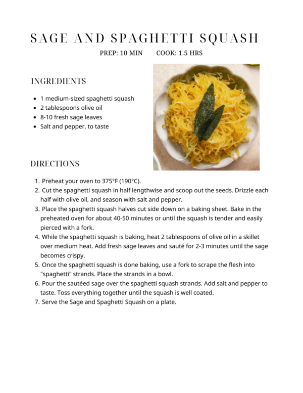 Sage and Spaghetti Squash Image and Recipe